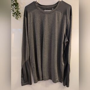 Men's Gray Long Sleeve Shirt Athletic Breathable Comfortable Size Xl Extra Large